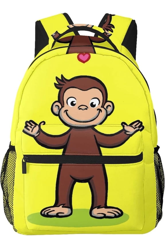 Curious cartoon monkey Geor-ge Rucksack, Anime Backpack, Lightweight,, Travel, Multifunctional, Unisex, Celebration, Present, Rucksack
