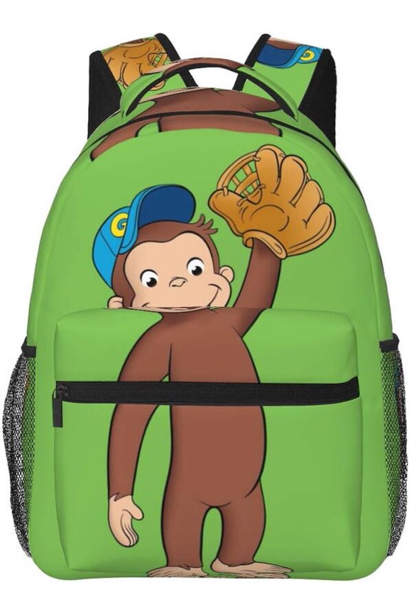 Curious cartoon monkey Geor-ge Rucksack, Backpack, Lightweight,, Travel, Multifunctional, Unisex, Celebration, Anime, Characters, Stylish, Present, as show