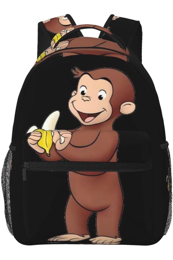 Curious cartoon monkey Geor-ge Rucksack, Backpack, Lightweight,, Travel, Multifunctional, Unisex, Celebration, Anime, Characters, Stylish, Present, as show