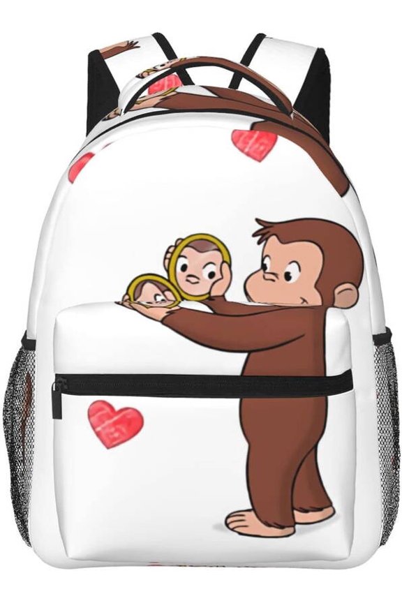 Curious cartoon monkey Geor-ge Rucksack, Backpack, Lightweight,, Travel, Multifunctional, Unisex, Celebration, Anime, Characters, Stylish, Present, as show