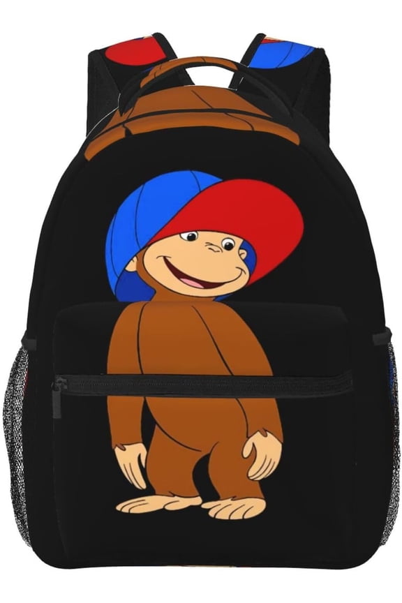 Curious cartoon monkey Geor-ge Rucksack, Backpack, Lightweight,, Travel, Multifunctional, Unisex, Celebration, Anime, Characters, Stylish, Present, as show