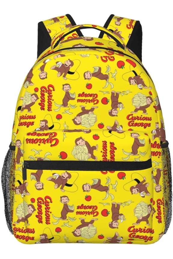 Curious cartoon monkey Geor-ge Rucksack, Backpack, Lightweight,, Travel, Multifunctional, Unisex, Celebration, Anime, Characters, Stylish, Present, as show