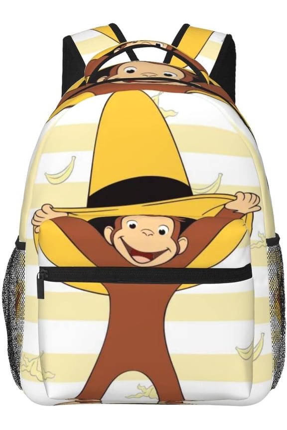 Curious cartoon monkey Geor-ge Rucksack Backpack Lightweight Travel Multifunctional Unisex Celebration Backpack Anime Character Stylish Gift