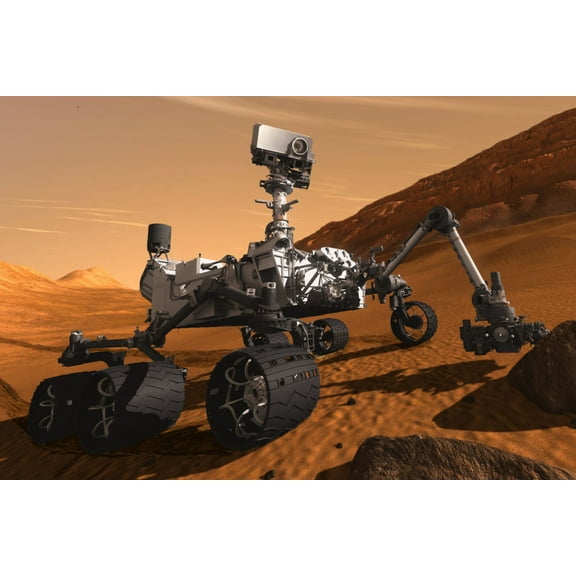 Curiousity Mars Rover Poster Metal Print 12"x16" 12x16 Square Adults Poster Time