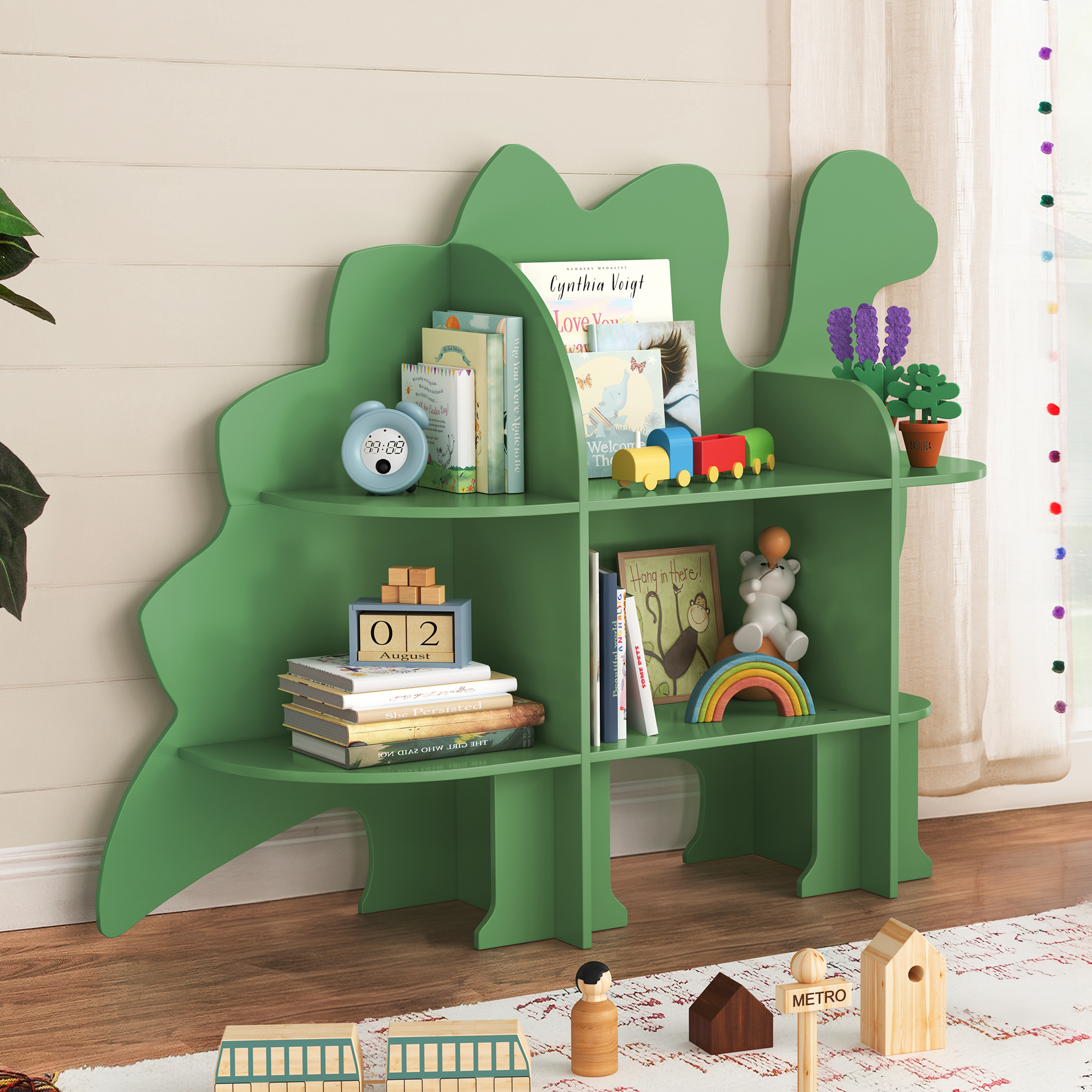 Curipeer 2Tier Kid Bookshelf,Toy Storage Organizer for Kids Room