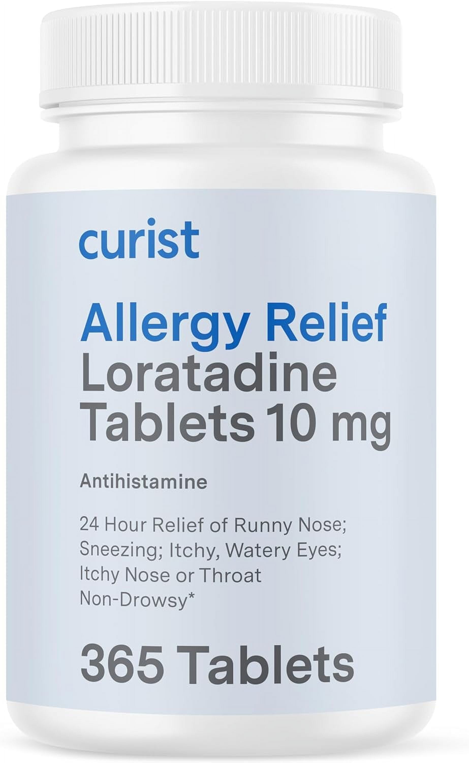 Curist Allergy Relief Loratadine 10mg 365 Ct Non Drowsy Antihistamine Tablets 24 Hour | Compare to Claritin