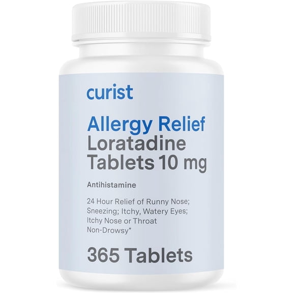 Curist Allergy Relief Loratadine 10 mg 365 Ct Tablets | Non-Drowsy 24 Hour Antihistamine Allergy Medicine for Adults | Compare to Claritin & Alavert