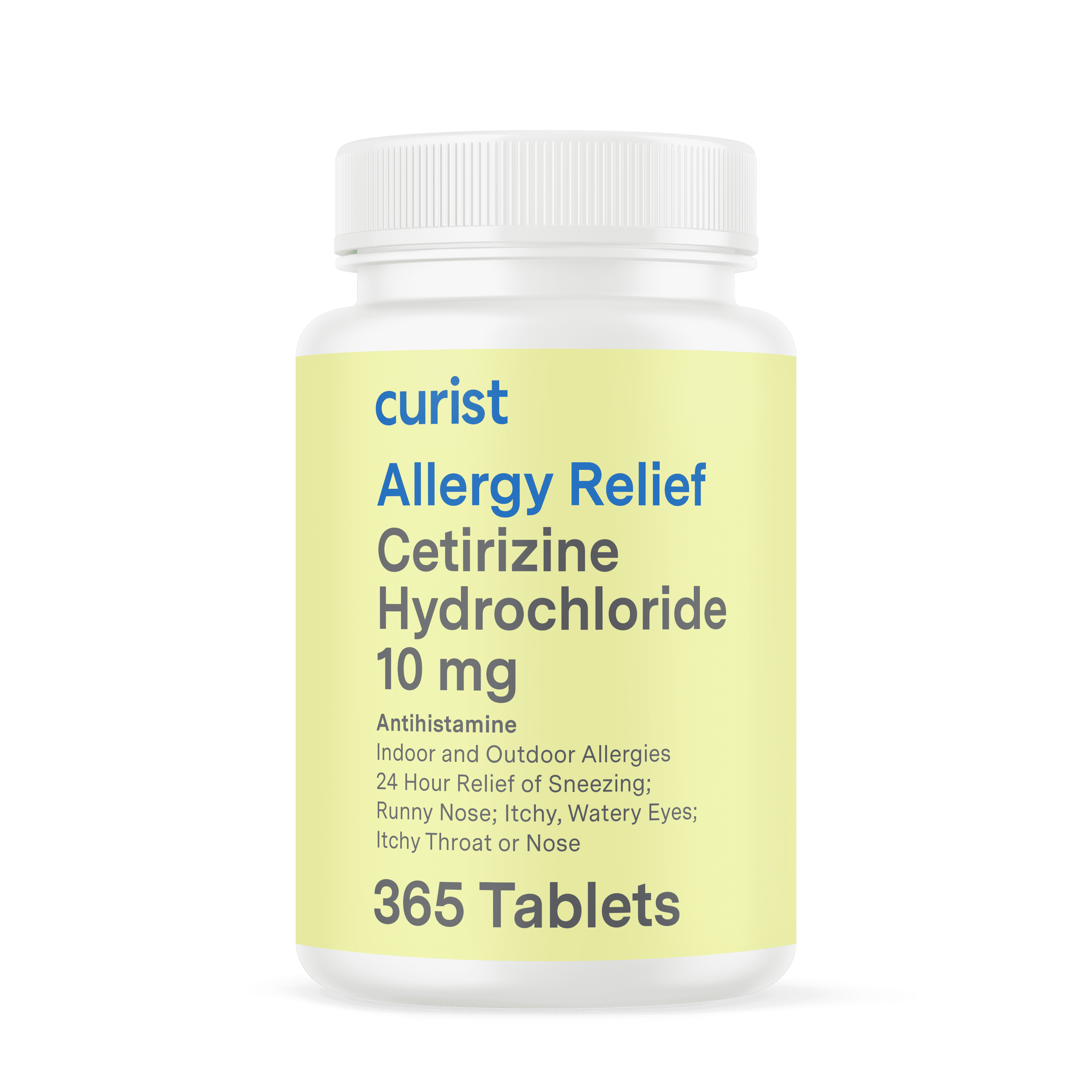 Curist Cetirizine Hydrochloride 10mg Tablet (365 Count) Allergy Medicine with 24 Hour Relief of Runny Nose, Sneezing Relief, Itchy Throat Relief, & Runny Eyes - Antihistamine