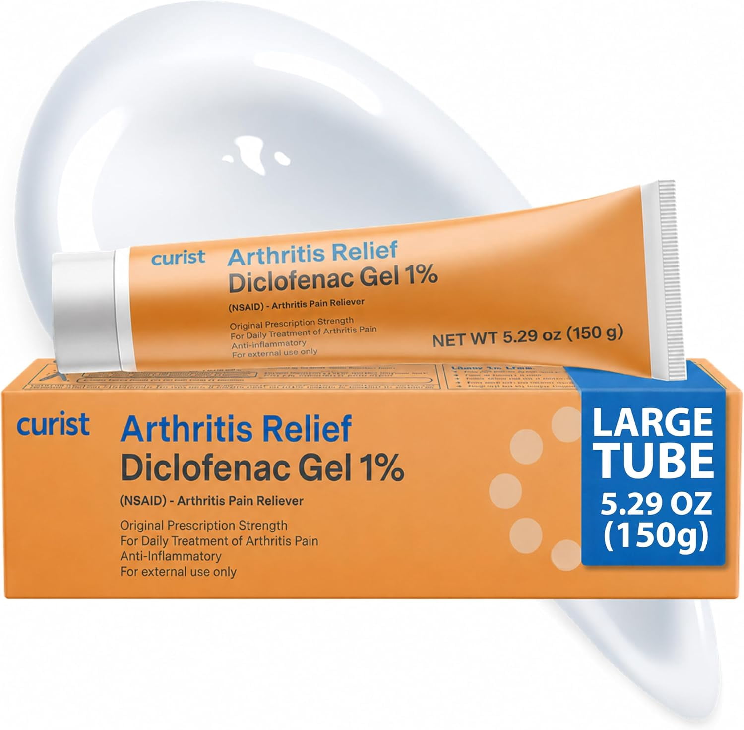 Curist Diclofenac Sodium Topical Gel 1% 5.29 oz (150 g) Arthritis Relief Diclofenac Cream 1% OTC