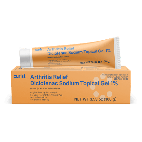 Curist Diclofenac Sodium Topical Gel 1 Percent 100g for Arthritis Pain - Joint Pain Relief for Hand Pain, Foot Pain, Knee Pain, Elbow Pain & Ankle Pain - 1% - 3.53oz