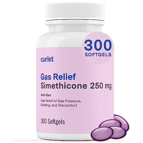 Curist Gas Relief Simethicone 250 mg Softgels (300 Count) - Fast Digestive Relief, Bloating Relief & Anti Flatulence Gas Pills for Adults aids Gas and Bloating Relief (300 Soft gels)