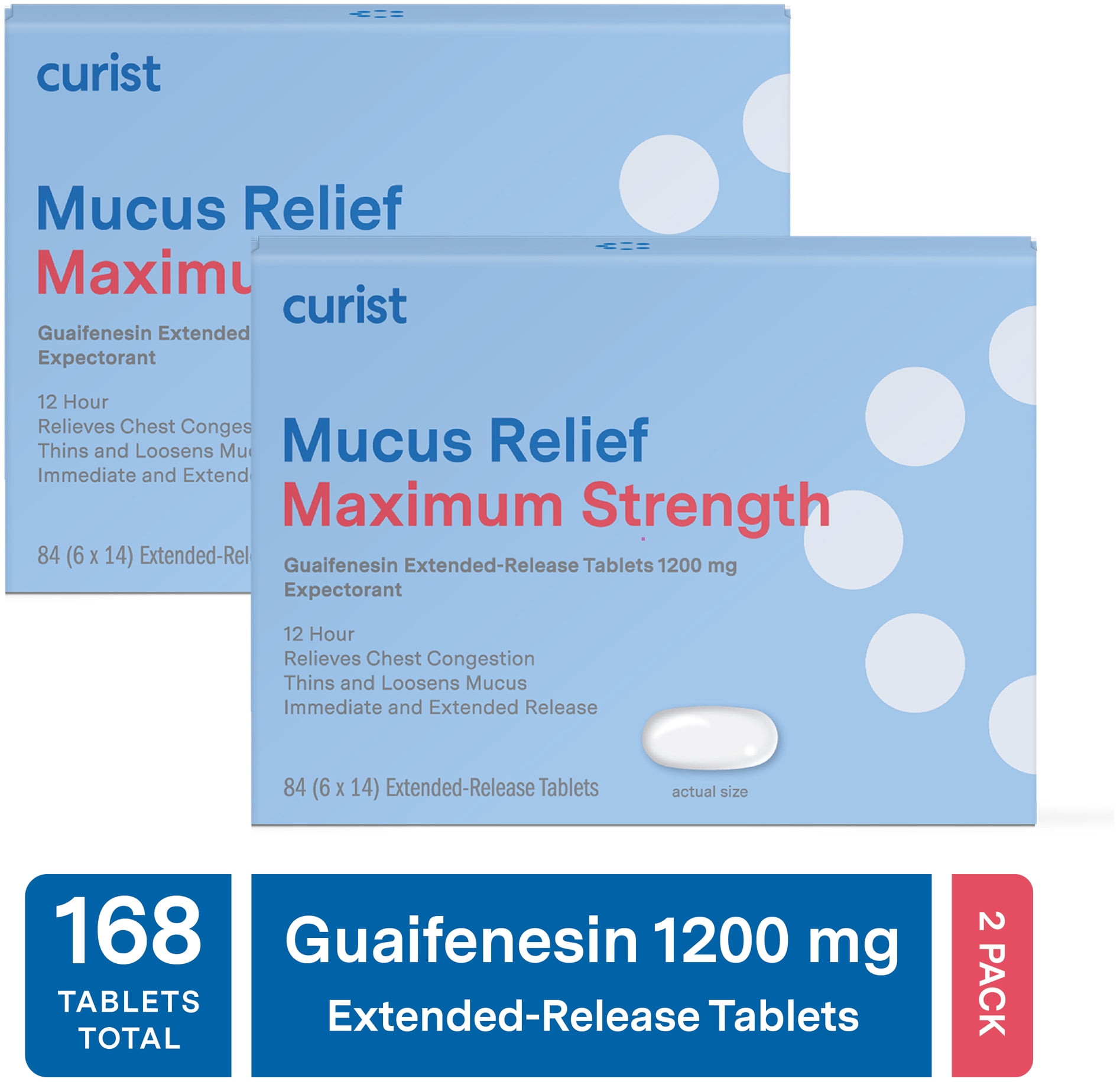 Curist Guaifenesin 1200 mg Maximum Strength Mucus Relief, 168 Count Total
