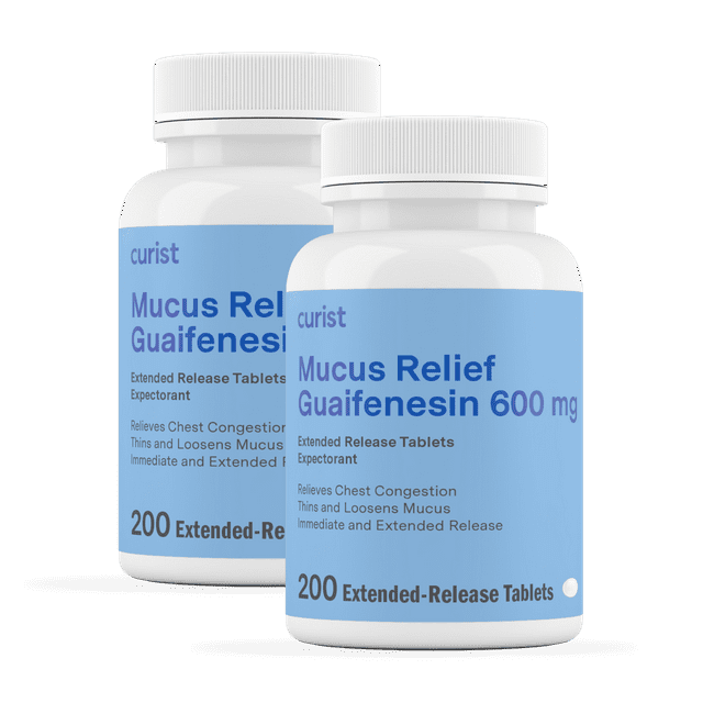 Curist Guaifenesin 600 mg 200 Ct Mucus Relief Tablets OTC Expectorant