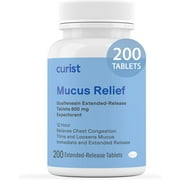 Curist Guaifenesin 600 mg 200 Ct Mucus Relief Tablets OTC Expectorant for Chest Congestion