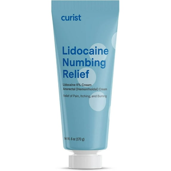 Curist Lidocaine 5% Cream 6 oz Tube | 5% Lidocaine Numbing Cream 6 oz Tube