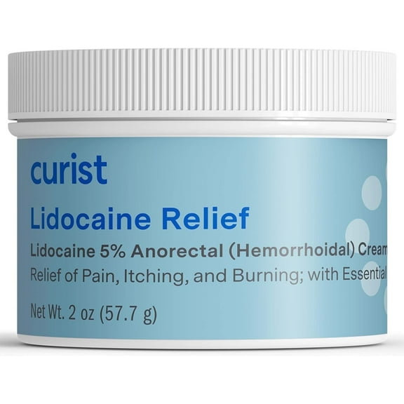Curist Lidocaine Numbing Cream Maximum Strength 5 Percent Lidocaine Hemorrhoid Ointment 2 oz Jar
