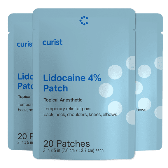 Curist Lidocaine Pain Relief Patches 20 Ct for Back Pain 4% Lidocaine Patches 3 Pack