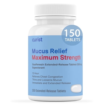 CURRENT Curist Mucus Relief Guaifenesin Extended Release Tablets 1200 mg 150 Tablets OTC Mucus Relief Better Cough