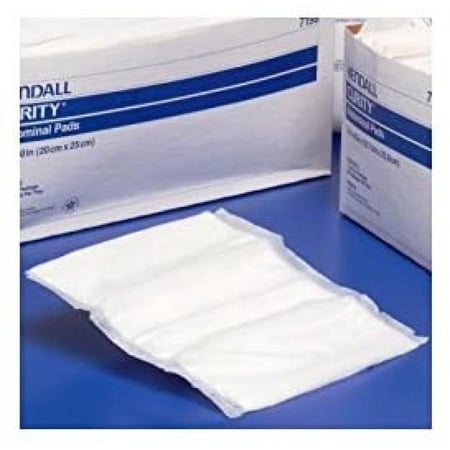 Curity Abdominal Pads - Non-woven Fluff, 7.5 Inches x 8 Inches, White, Sterile, 18 Count