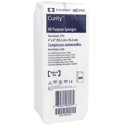 Curity All Purpose Sponges 9024 Pack of 200, White