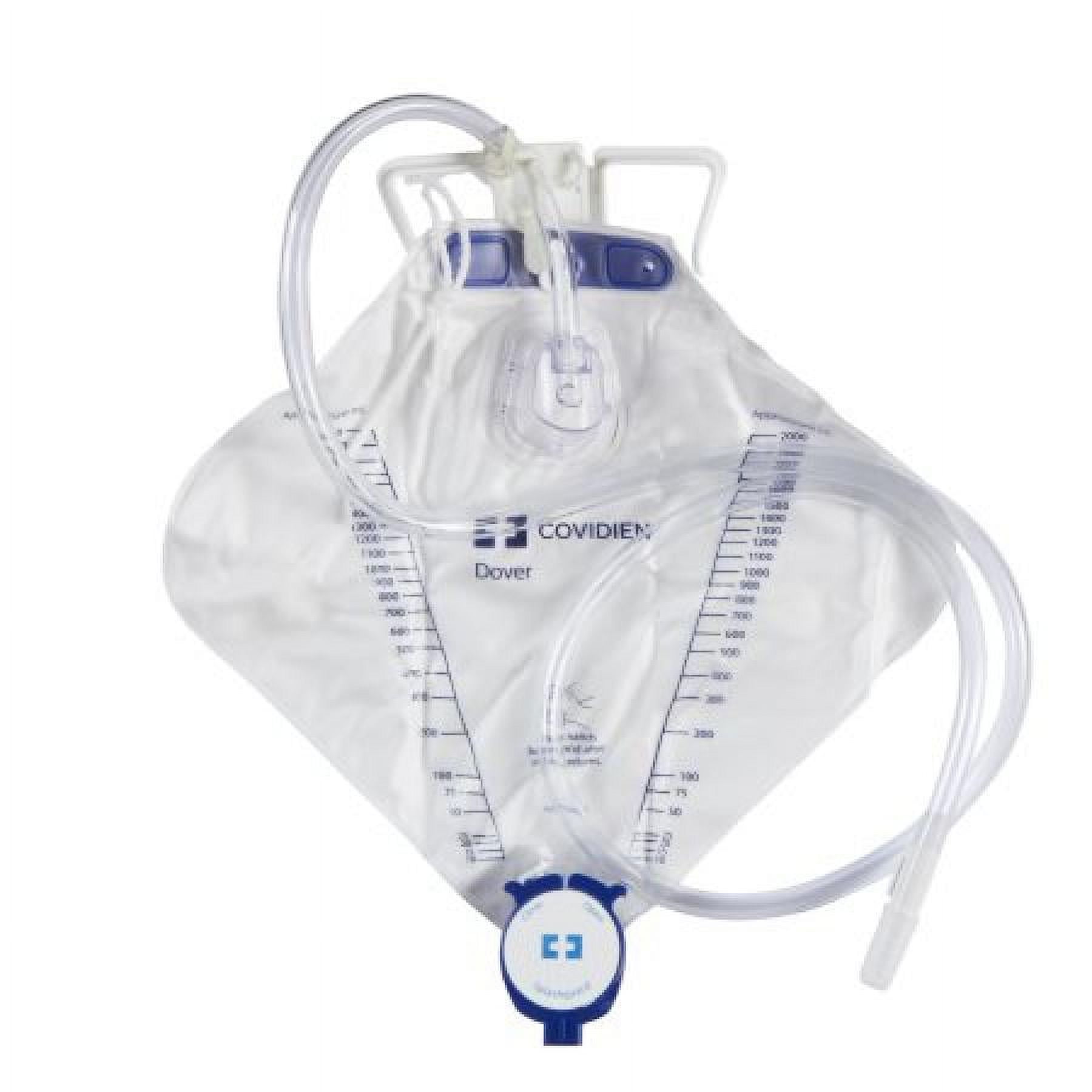 Curity Bedside Drainage Bag, 2000 mL., Splashguard II Drain Spout, Anti-Reflux Barrier, Latex-Free, Sterile, 5 Count