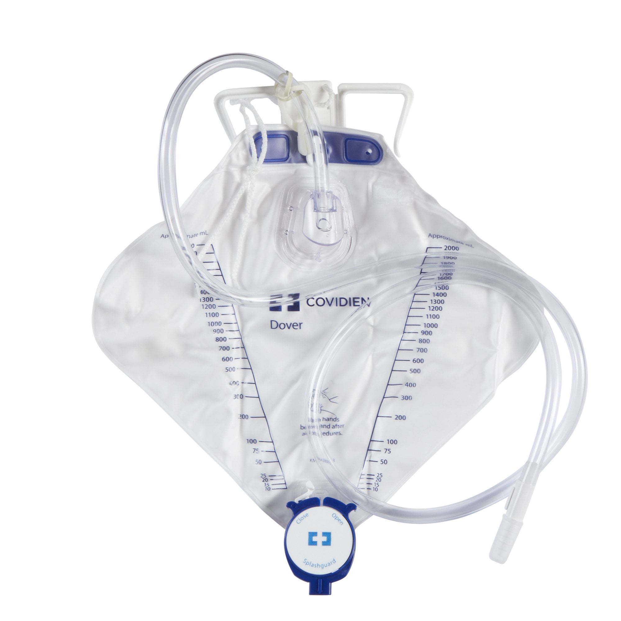Curity Bedside Drainage Bag with Anti-Reflux Chamber Splashguard II, Drain Spout 2000mL