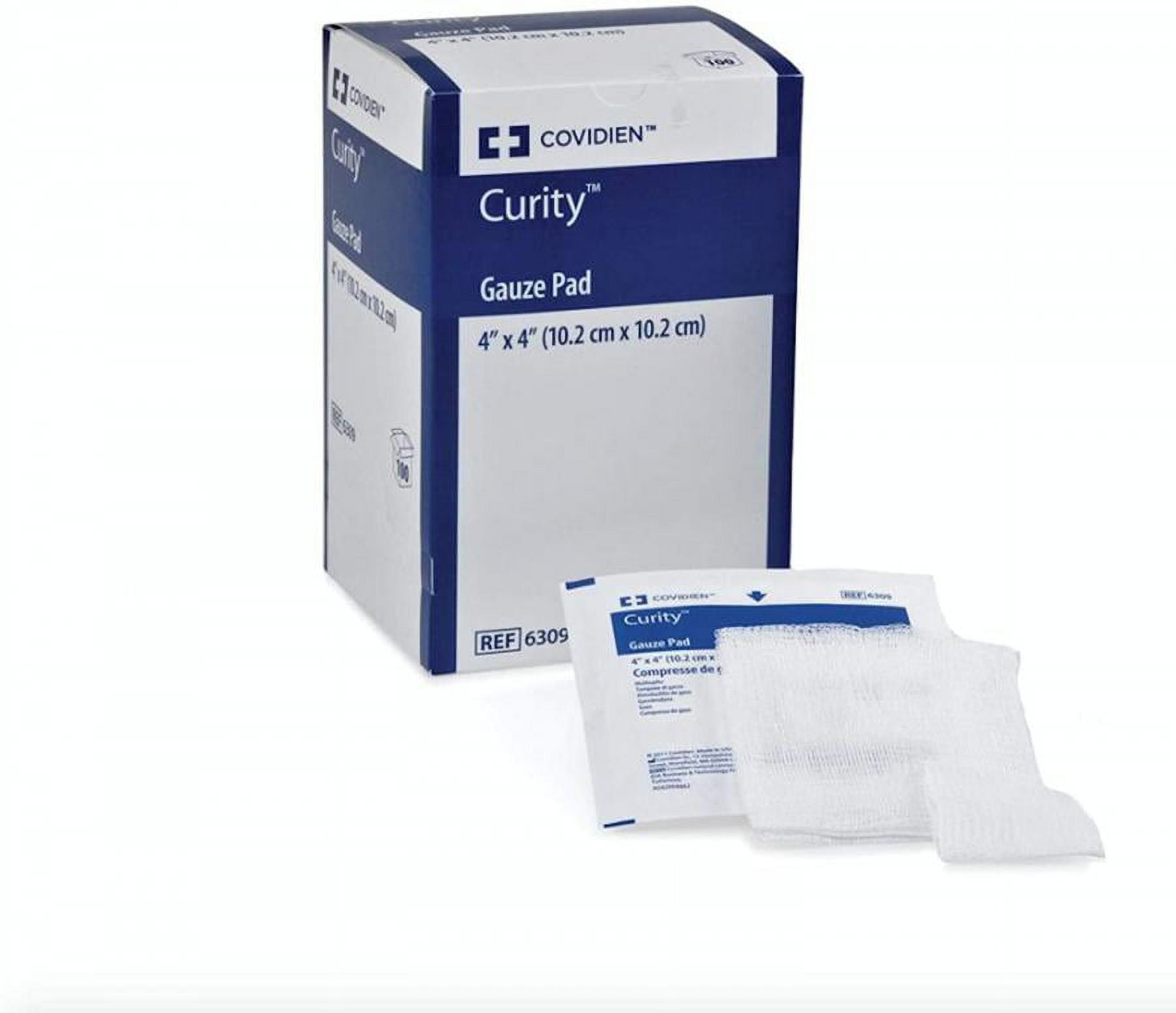 Curity Gauze Pads - 4 x 4 Inch, 12-Ply, White, Sterile, 100 Count