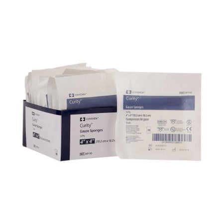 Curity Gauze Sponge 12-Ply, 4 X 4 Inch Square, Sterile, Pack of 100