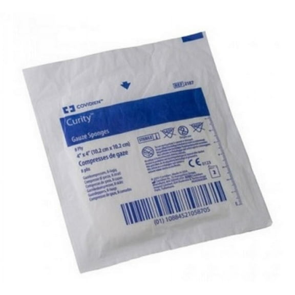 Curity Gauze Sponge - 4 x 4 Inch, 8-Ply, Sterile, 1200 Count