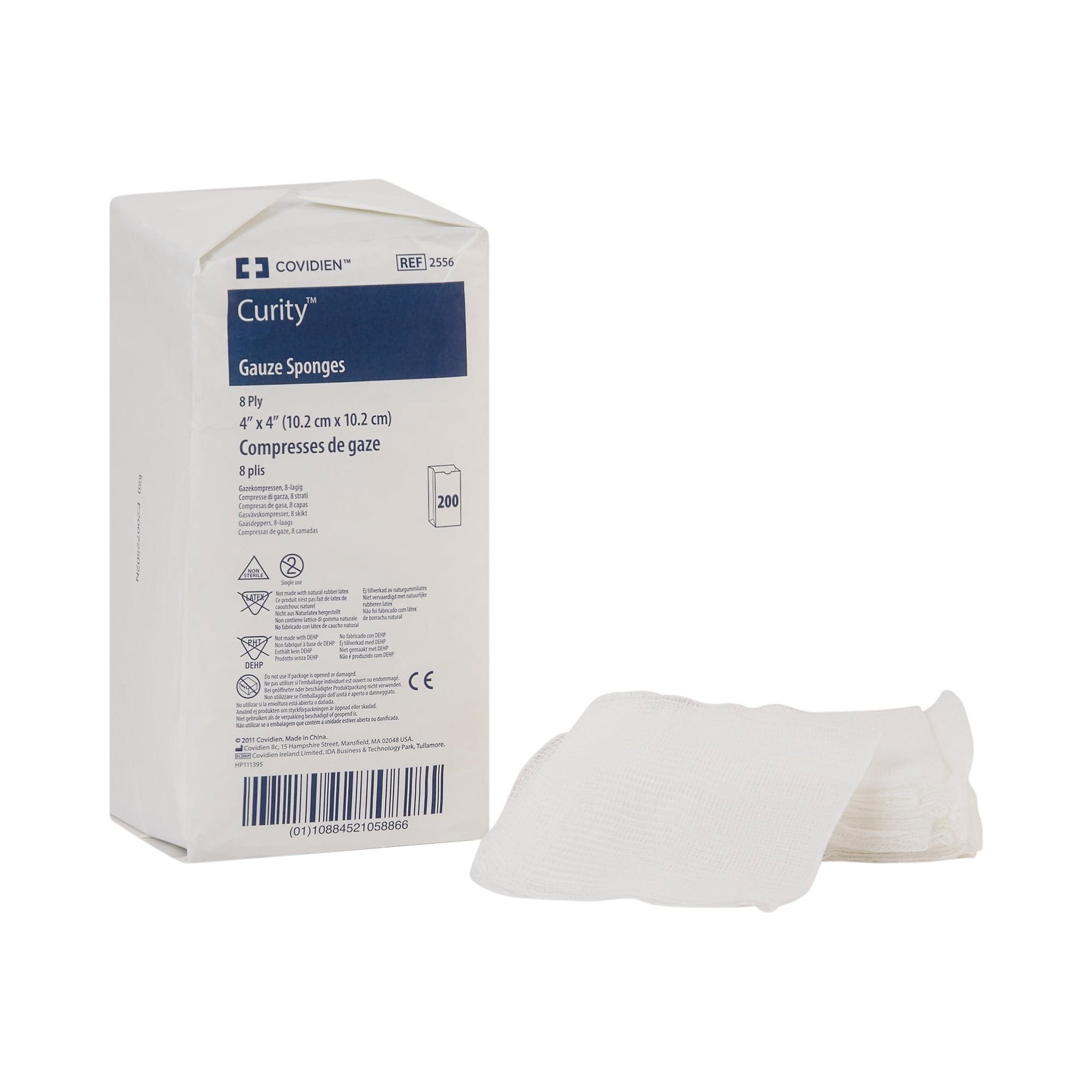 Curity Gauze Sponge, Non-Sterile, 8-Ply USP Type VII Gauze Sponge, 4 in x 4 in, 200 per Pack, 20 Packs, 4000 Total