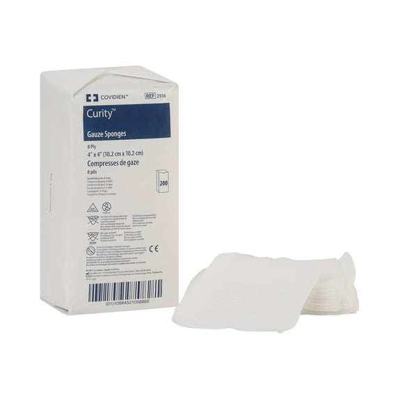 Curity Gauze Sponge, Non-Sterile, 8-Ply USP Type VII Gauze Sponge, 4 in x 4 in, 200 per Pack, 20 Packs, 4000 Total