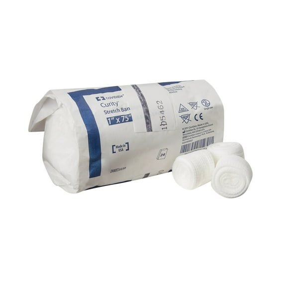 Curity Non-Sterile White Conforming Bandage, 1-Ply Cotton/Polyester 1" x 75", 24 Count, 1 Pack