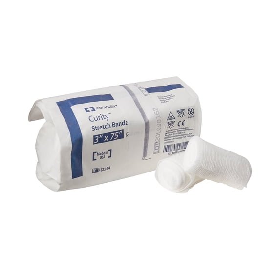 Curity Non-Sterile White Conforming Bandage, 1-Ply Cotton/Polyester 3" x 75", 12 Count, 8 Packs, 96 Total
