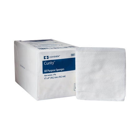Curity Non-Woven Sponges, 3-Ply Wound Pads, 4 in x 4 in, 200 per Pack, 1 Pack