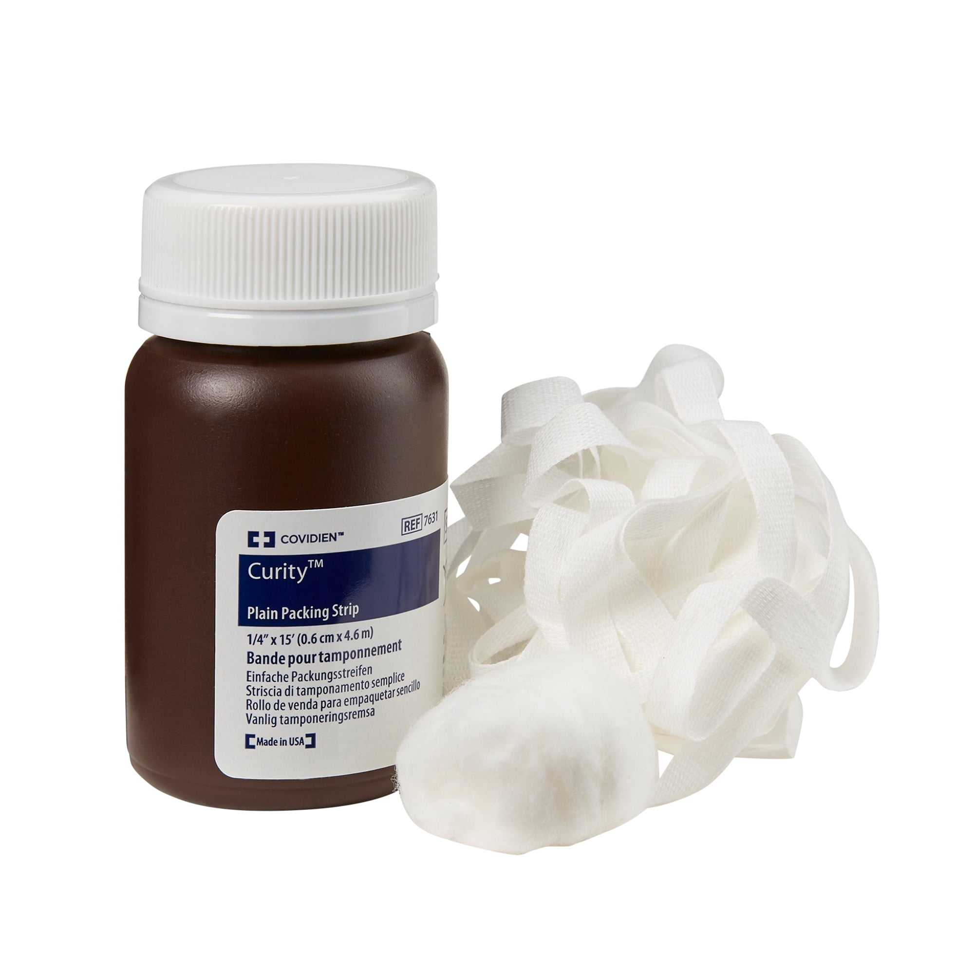 Curity Plain Packing Strip, Sterile, Wound Packing Strip, 1/4 in x 5