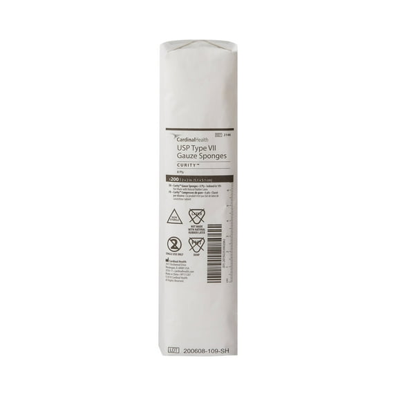 Curity USP Type VII Gauze Sponge 8-Ply Non-Sterile 2" x 2", 200 per Pack, 25 Packs, 5000 Total