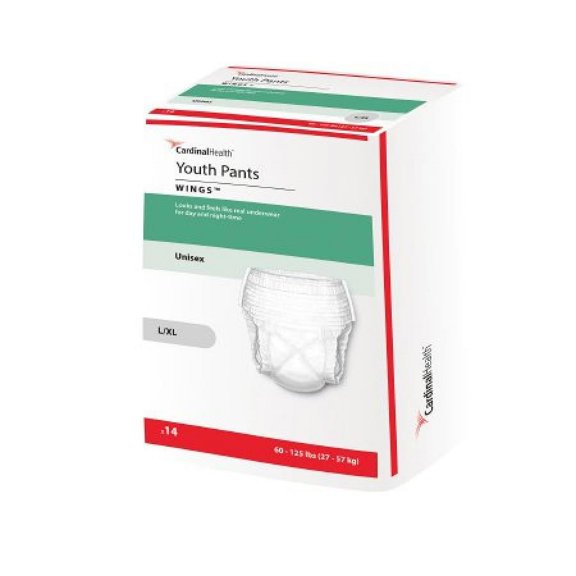 Curity Unisex Youth Absorbent Disposable Underwear, Pull On with Tear Away Seams, Large, Heavy Absorbency