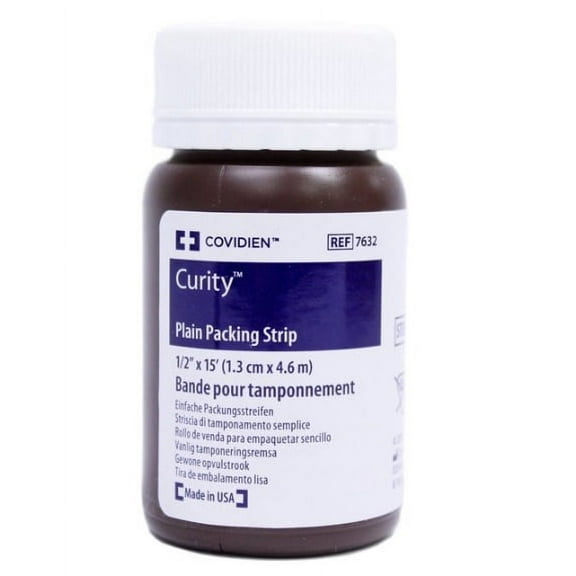 Curity Wound Packing Strip Cotton Non-impregnated 1/2 Inch X 5 Yard Sterile, 7632 - CASE OF 12