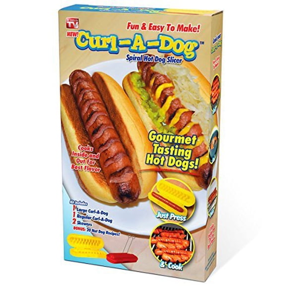 Curl-A-Dog Spiral Hot Dog Slicer, Plastic, 7.5 x 3