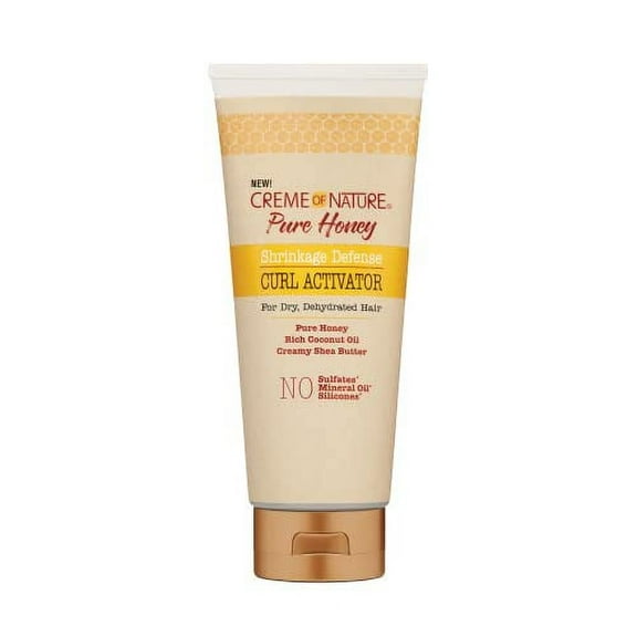 Curl Activator by Creme of Nature, Pure Honey, Coconut Oil and Shea Butter Formula, for Dry Dehydrated Hair, 10.5 Oz, Peach