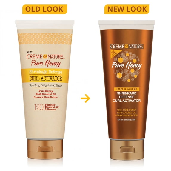 Curl Activator by Creme of Nature, Pure Honey, Coconut Oil and Shea Butter Formula, for Dry Dehydrated Hair - 10.5 Oz