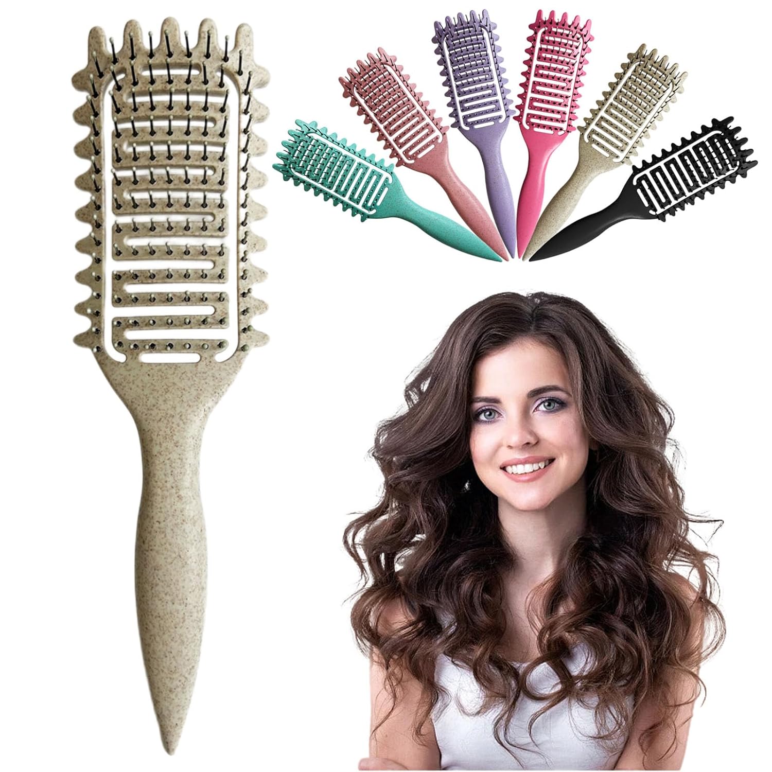 Curl Defining Brush,2024 Curly Hair Brush,Vented Hair Brush for