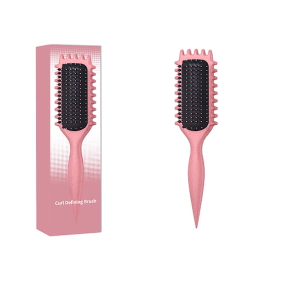 Curl Defining Brush or Curly Hair Brush for Detangling Shaping and Defining Curls for Women or Men fitting all styling Hair. 1 piece red