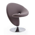 thumbnail image 1 of Curl Grey and Polished Chrome Wool Blend Swivel Accent Chair, 1 of 2