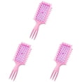 thumbnail image 1 of Curl Hair Brush Curly Hair Brush For Combing | Mesh Stylish Comb For Curly Hair | Detangler Hait Brush | Flexible Curly Hair Brush For Curly Wet Dry And All Hair Types Ideal F, 21X7.5CM, Pink 3PCS, 1 of 9