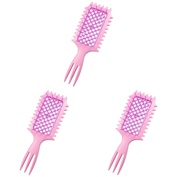 Curl Hair Brush Curly Hair Brush For Combing | Mesh Stylish Comb For Curly Hair | Detangler Hait Brush | Flexible Curly Hair Brush For Curly Wet Dry And All Hair Types Ideal F, 21X7.5CM, Pink 3PCS