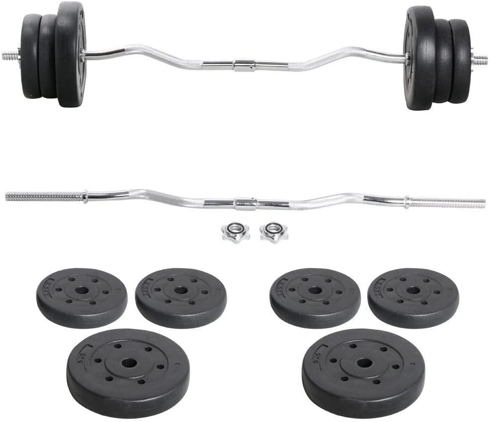 Topeakmart Curl Olympic Bar/Barbell Set Lifting Exercise Curl Bar ...