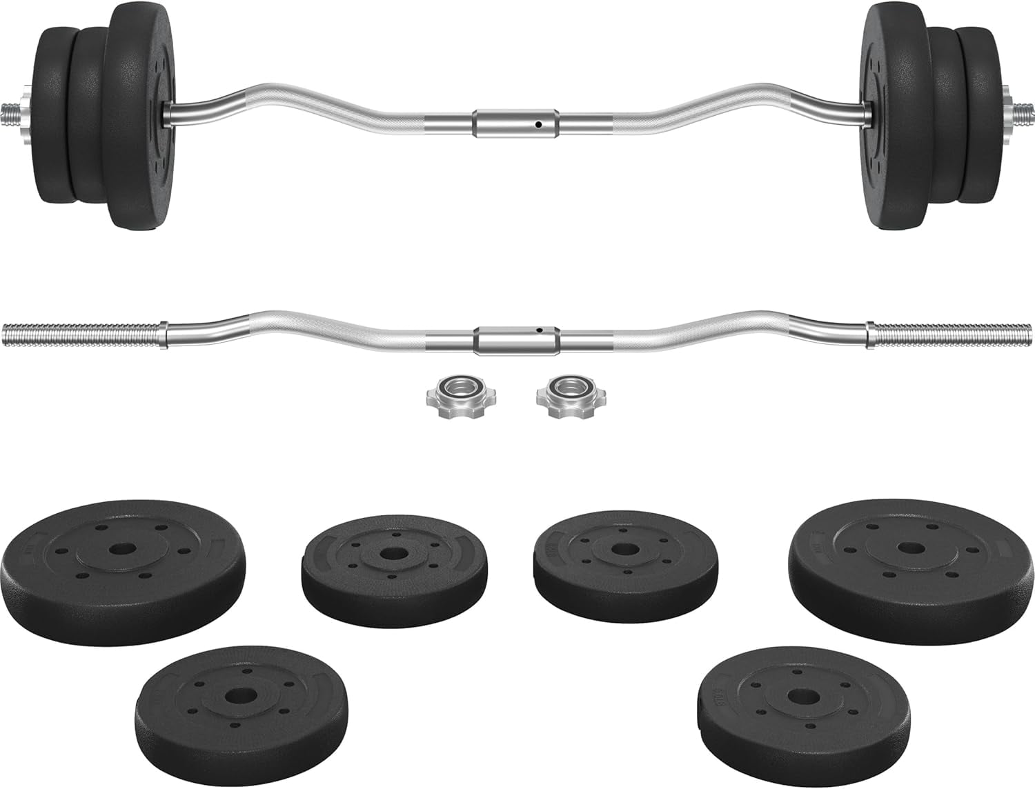 Curl Olympic Barbell Set Lifting Exercise Curl Bar Adjustable Olympic Plate Weight Sets Home Fitness Exercise Machines Weightlifting Equipment