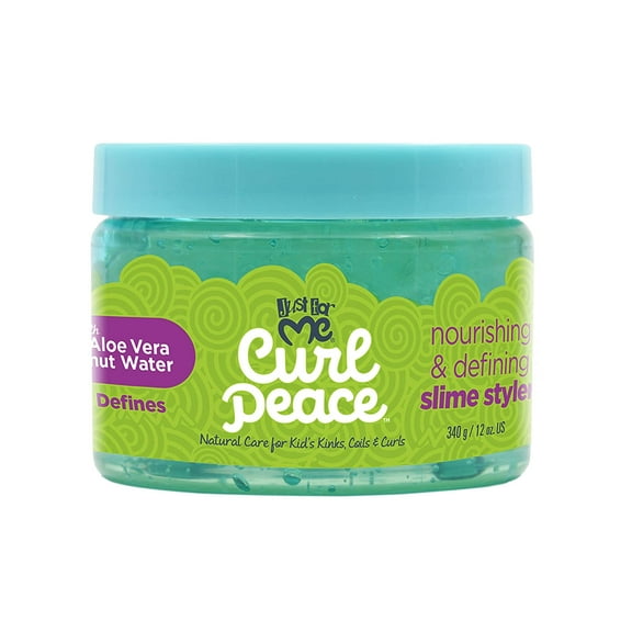 Curl Peace Just For Me Nourishing & Defining Slime Styler. Childrens weightless hair gel perfect for wash and go curl definition or texture setting. 12oz.