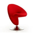 thumbnail image 1 of Curl Red and Polished Chrome Wool Blend Swivel Accent Chair, 1 of 3